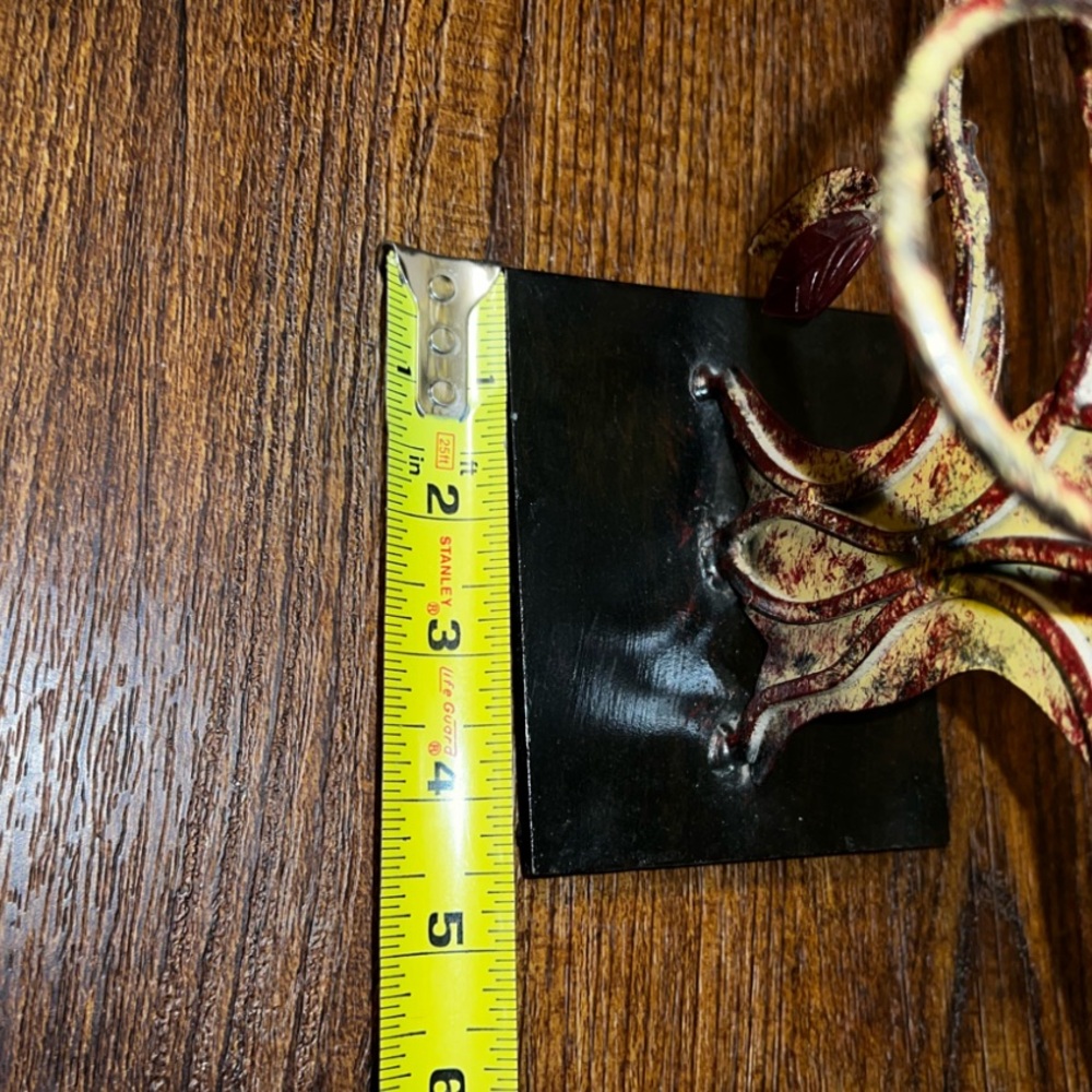 Tree of Life India Art Rustic Red Gold Translucent Leaf Vintage Candle Holder - Picture 10 of 11